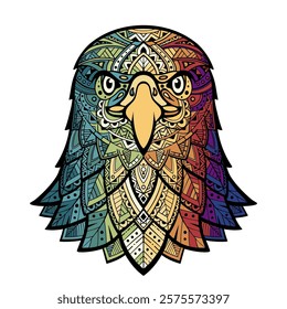 Eagle head zentangle stylized, freehand pencil, hand drawn, pattern. Zen art. Eagle. Coloring book antistress for children and adults. Illustration isolated on white background. Vector illustration