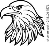 Eagle heads black and white vector Illustration