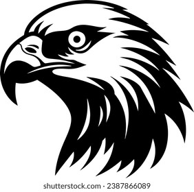 Eagle heads black and white vector. Silhouette eps shapes of eagle illustration.