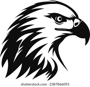 Cabezas de águila vectores blanco y negro. Silhouette recorre formas de ilustración de águila.