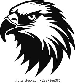 Eagle heads black and white vector. Silhouette eps shapes of eagle illustration.