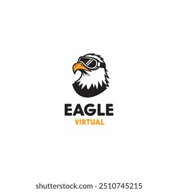 Eagle heads with sunglasses vector Illustration mascot logo