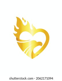 Eagle, Heart With Fire Logo