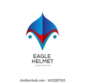 Eagle Helmet logo design, modern gradient, eagle head shape. -vector