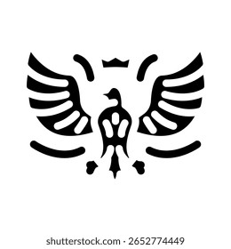 eagle heraldic glyph icon vector. eagle heraldic sign. isolated symbol illustration