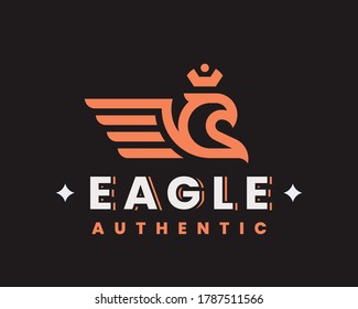 Diseño de logotipo heráldico Eagle editable para su negocio.