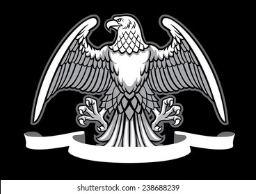 eagle heraldry with blank ribbon