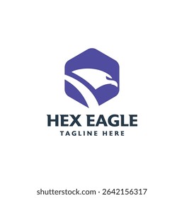 Eagle Hexagon shape logo design modern minimal concept creative art
