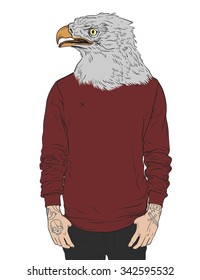 Eagle hipster. Vector illustration