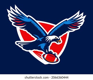 Balón de fútbol americano. Logo de la insignia de fútbol americana