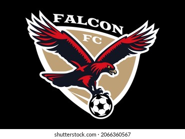 Eagle hold ball of soccer. Soccer badge logo