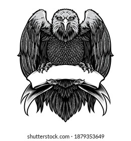 eagle holding blank ribbon vector