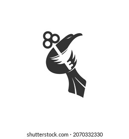 Eagle Holding Key Solution Illustration einzeln