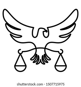 Eagle Holding Scale Presentation of Justice Law and order Icon