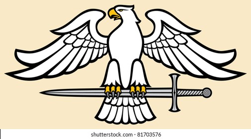 eagle holding a sword