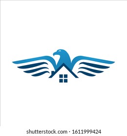 eagle home logo design vector for property housing company concept illustration