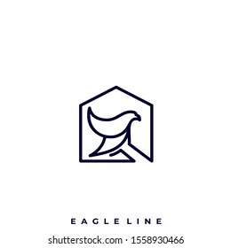 Eagle House Illustration Vector Template. Suitable for Creative Industry, Multimedia, entertainment, Educations, Shop, and any related business