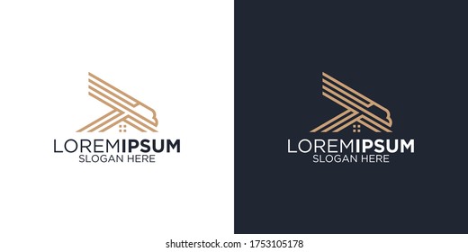 Eagle house logo design template