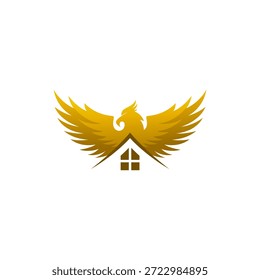 Adler- und Hauslogo mit stabilem Aussehen