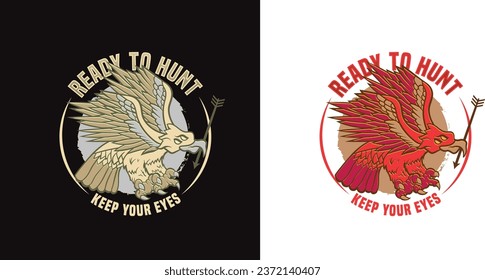 Eagle Hunt Vector Design Illustration