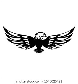 Eagle hunting logo designs. Eagle with negative space. falcon symbol