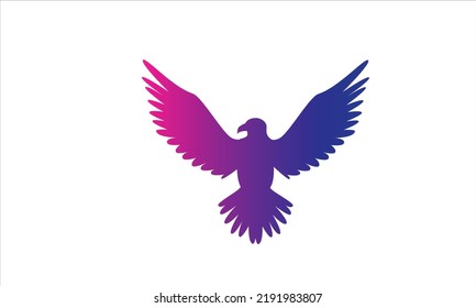 Eagle hunting. Eagle with negative space on white background. Vector illustration