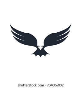 Eagle hunting. Eagle with negative space on white background. Vector illustration.