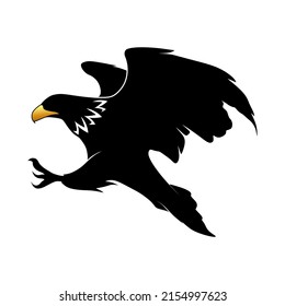 eagle hunting silhouette logo or icon
