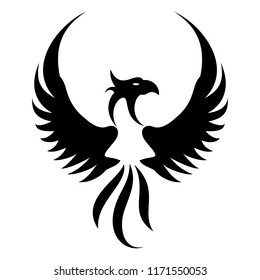 Eagle hunting,black bird,   Flying Logo Illustation.