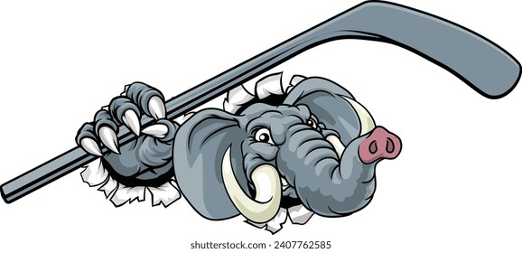 An eagle ice hockey player animal sports mascot holding a hockey stick 