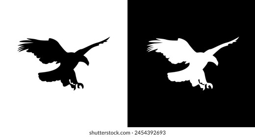 Icono de Águila. Águila. Animal. Icono de animal. Icono negro. Icono de silueta. Blanco y negro