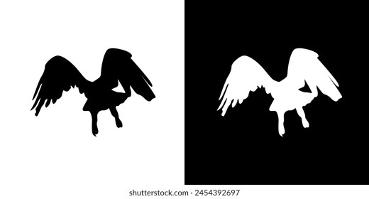 Eagle icon. Eagle. Animal. Animal icon. Black icon. Silhouette icon. Black and white