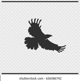 eagle icon black color on transparent background