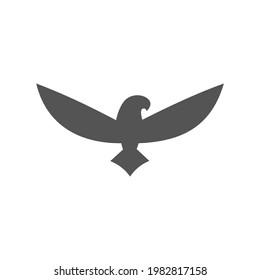 Eagle Icon Black and White Vector Graphic