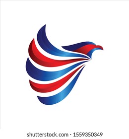 eagle icon, eagle icon in blue gradient and red gradient. Eagle image facing left, suitable for sports companies, airlines, or also commercial companies.