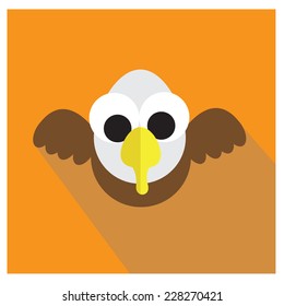 eagle icon cartoon style vector