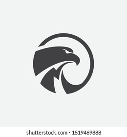 eagle icon circular design illustration, hawk icon design, eagle logo design template, falcon icon