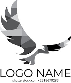 Icono de águila cubismo logotipo abstracto