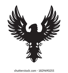 Eagle icon isolated on white background. Design element for logo, label, sign. Vector illustrationv