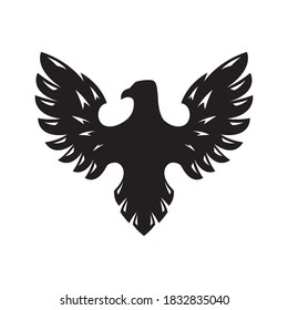 Eagle icon isolated on white background. Design element for logo, label, sign. Vector illustration