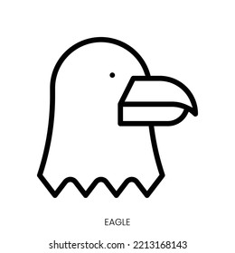 Eagle Icon. Line Art Style Design Isolated On White Background