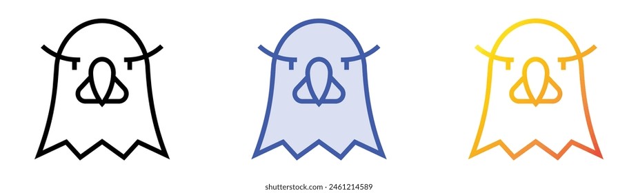 icono de águila. Diseño de estilo de relleno lineal, azul y degradado aislado sobre fondo blanco