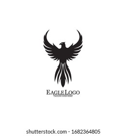 Plantilla vectorial de diseño de logotipo de icono de águila
