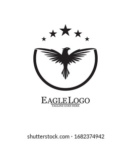 Plantilla vectorial de diseño de logotipo de icono de águila