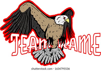 Eagle icon logo in flight