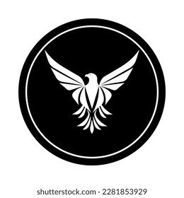 eagle icon logo type on black vector