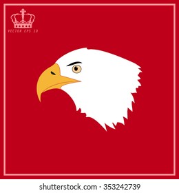 Eagle icon on a red background