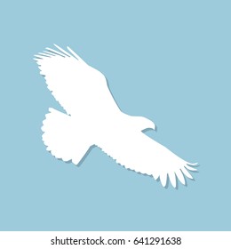 Eagle icon with shadow in a flat design. Vector illustration