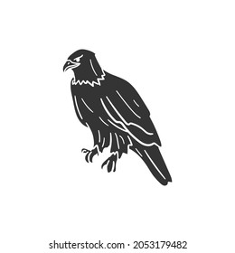 Eagle Icon Silhouette Illustration. Wildlife Animal Vector Graphic Pictogram Symbol Clip Art. Doodle Sketch Black Sign.