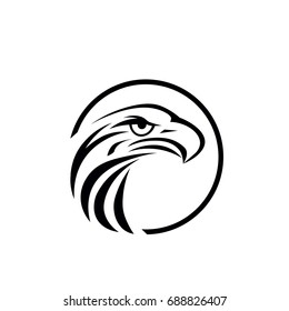 Eagle icon. Symbol of eagle hawk predator for sport team mascot.